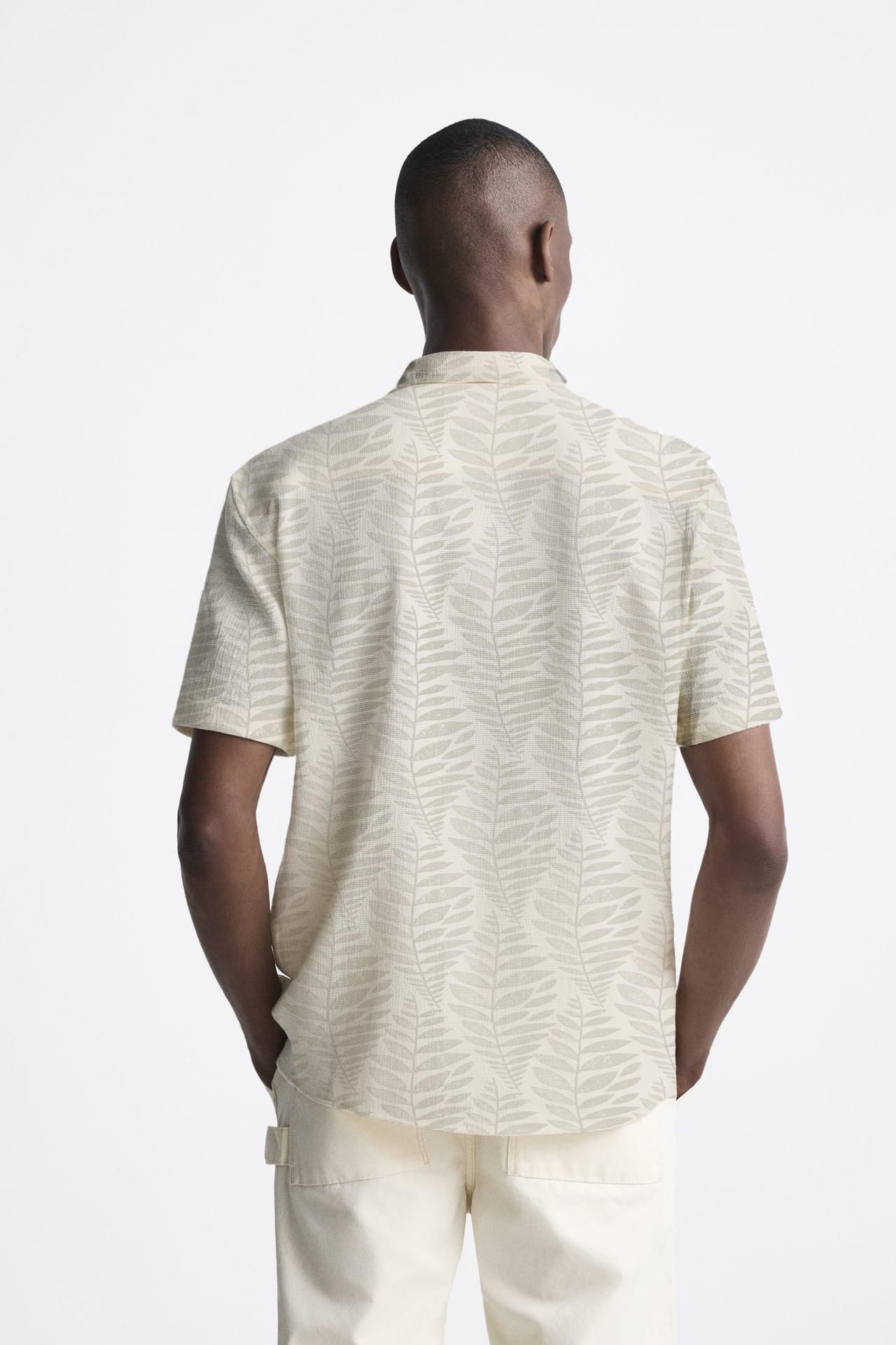 Neutral Leaf Short Sleeves Shirt