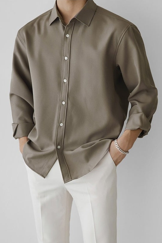 Contrast buttoned up full shirt