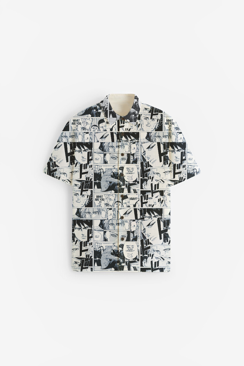 Manga Print Short Sleeve Shirt