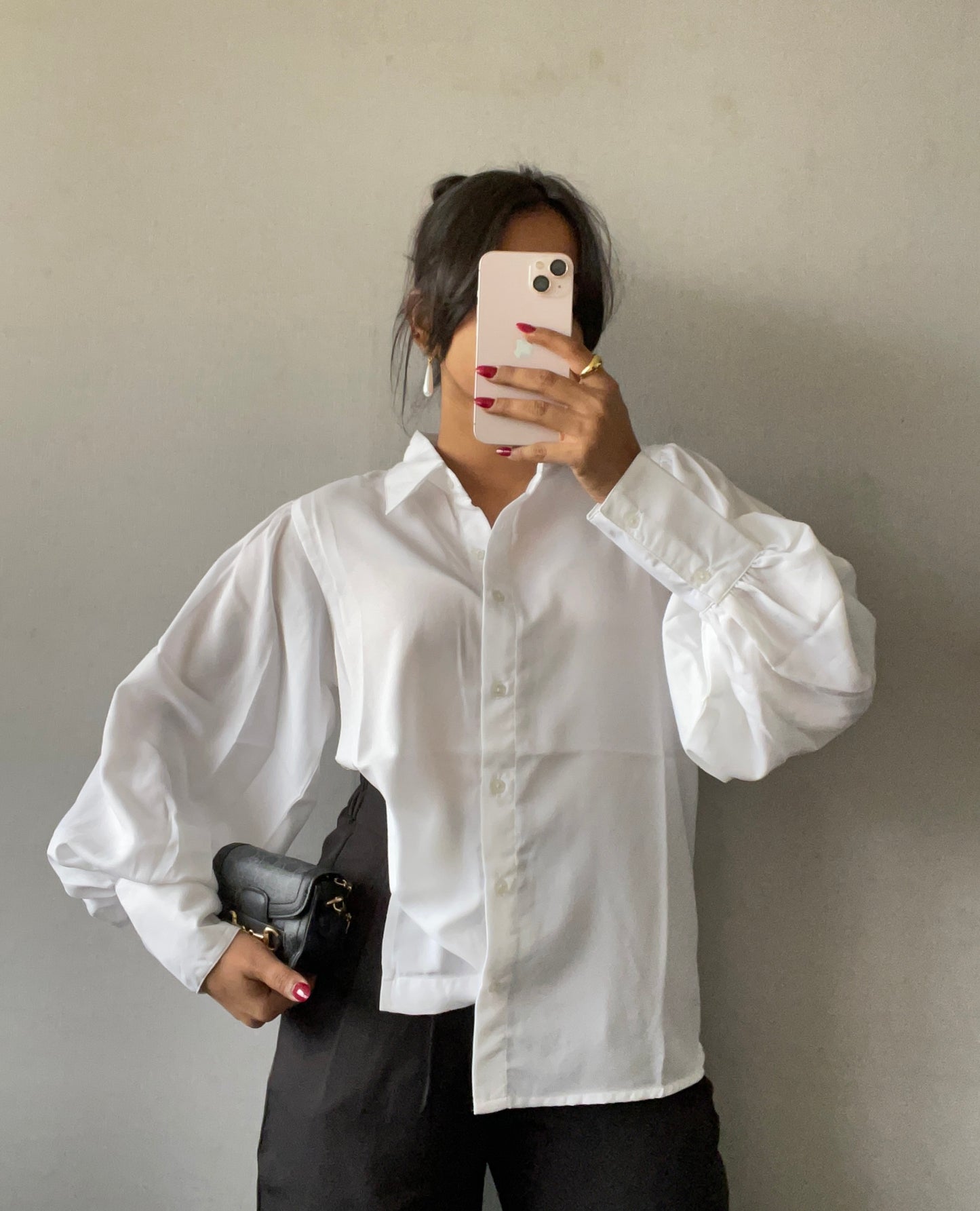 Classy Crepe Lantern Blouse Shirt