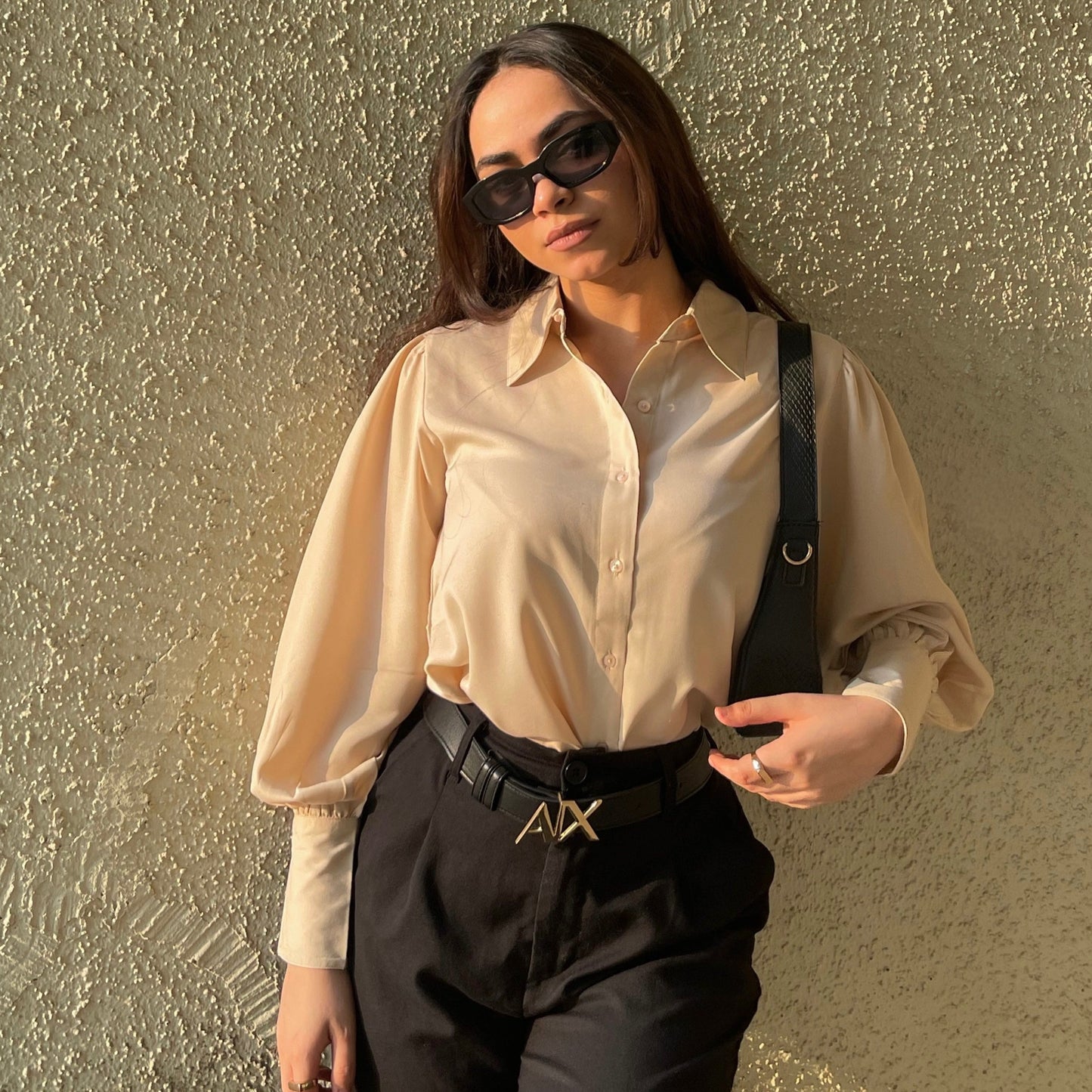 Classy Crepe Lantern Blouse Shirt