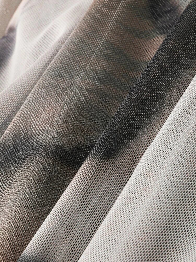 Milky Grey Baggy Mesh Top