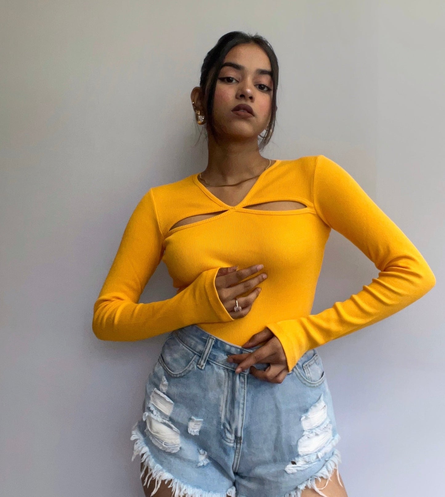 Sundowner Rib Knitt Cut Out Top