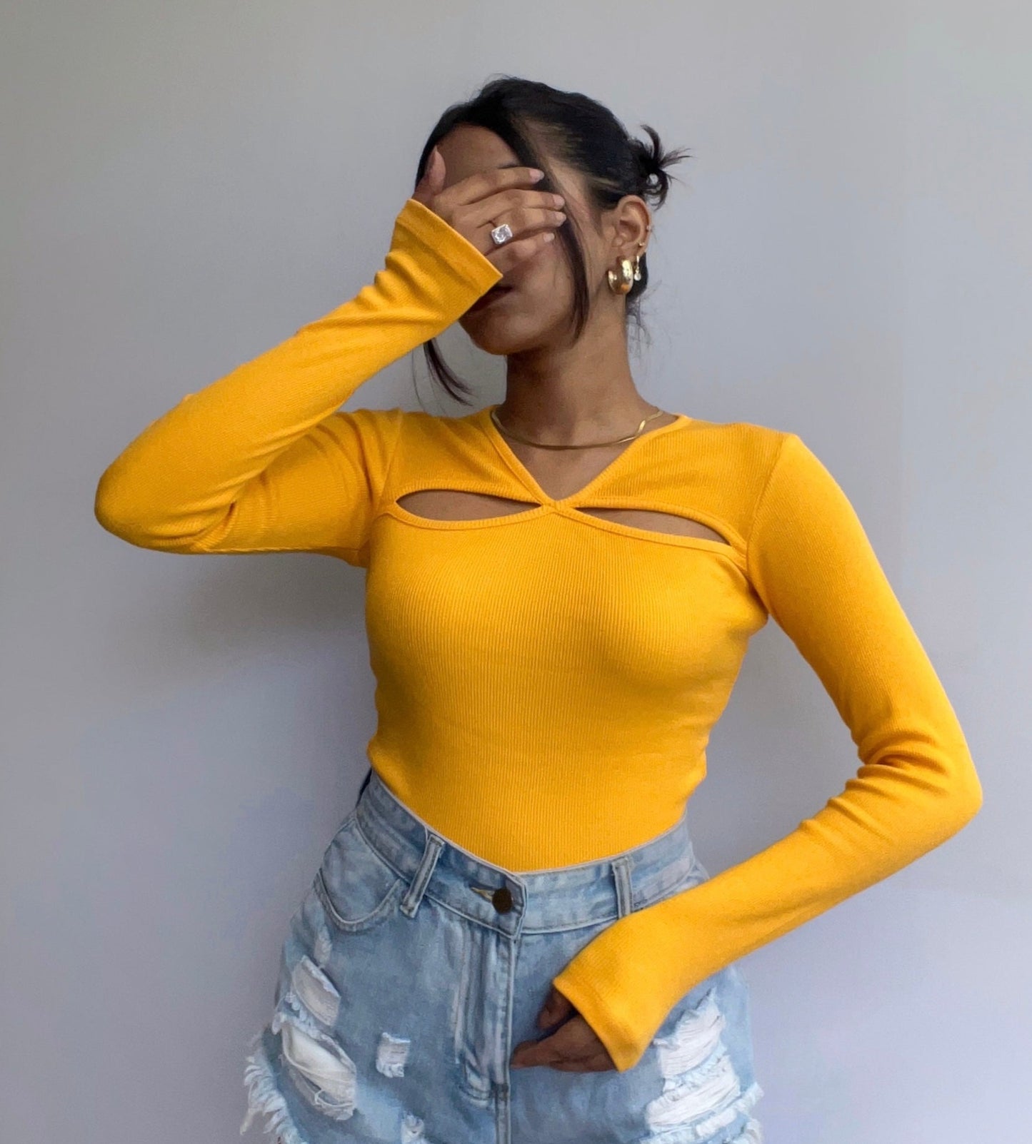 Sundowner Rib Knitt Cut Out Top