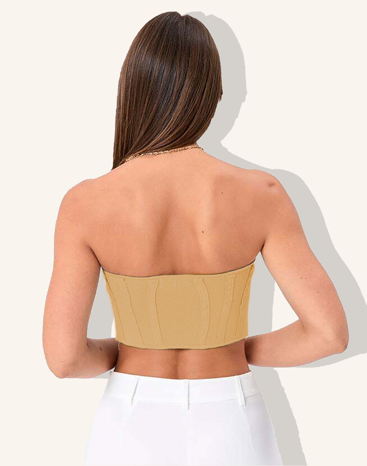 Camel Bustier Corset Knit Top