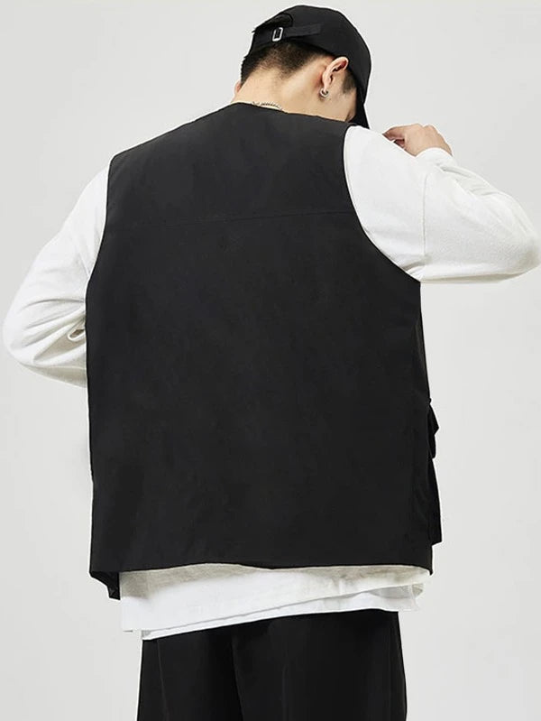 Cargo Flap Pockets Vest Jacket – Baesic World