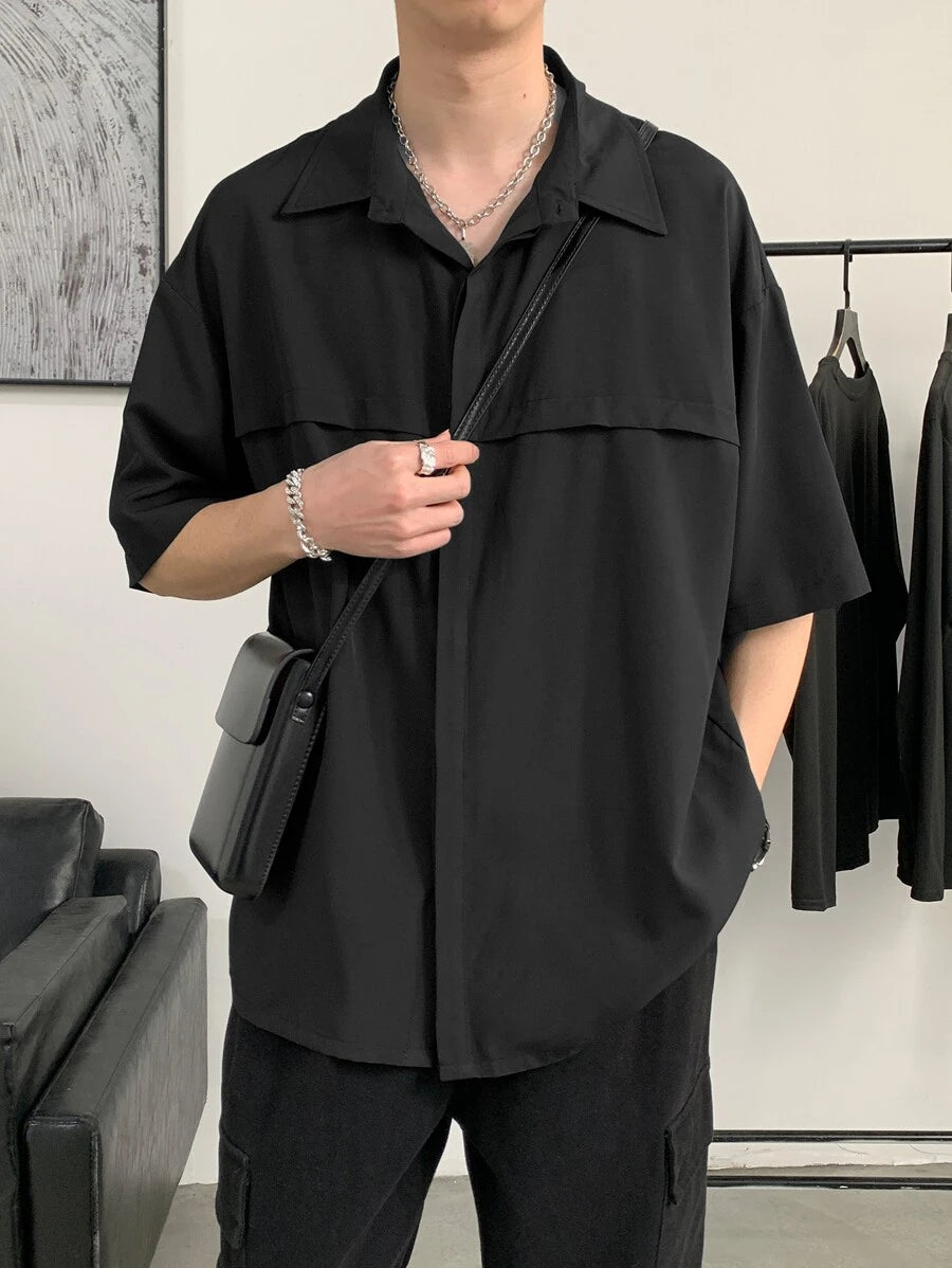 Black half sleeves - Oversized Shirt