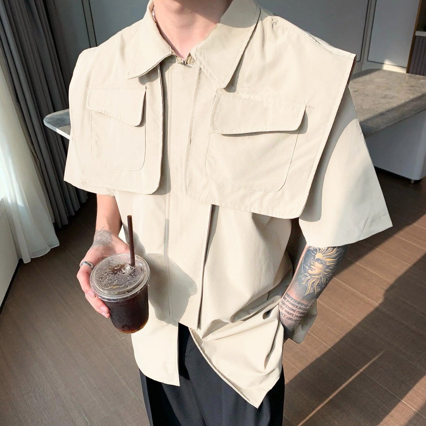 Elite Tokyo Style Overlap Pocket Shirt