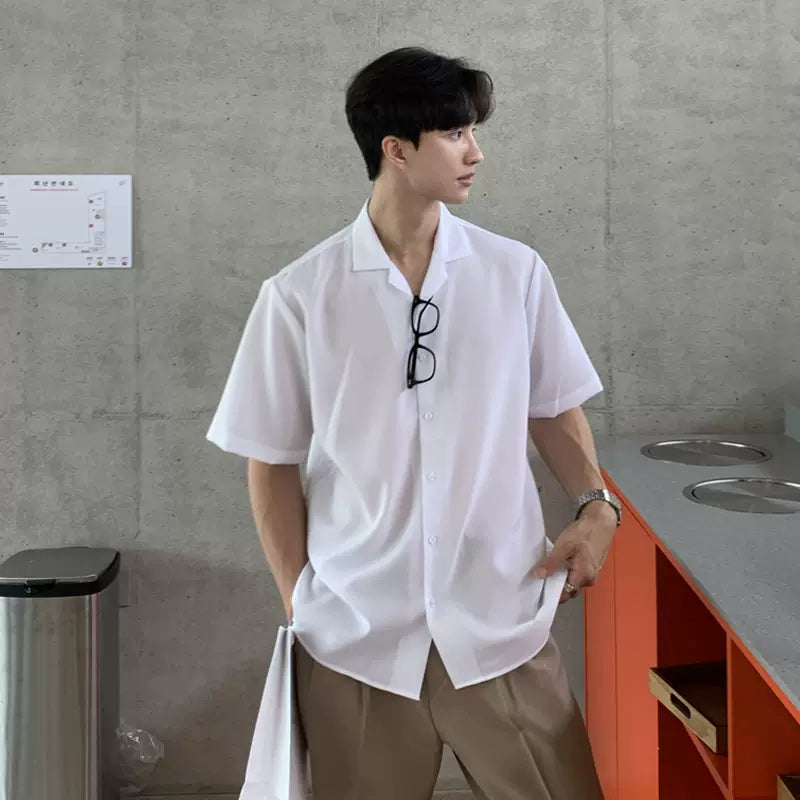 Basic Cotton Lapel Korean Men Shirt – Baesic World