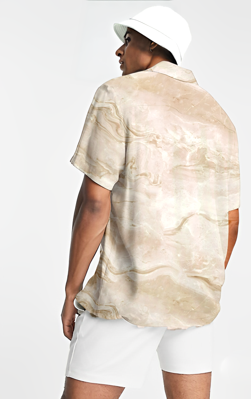 Liquid Gold Print Short Sleeve Shirt