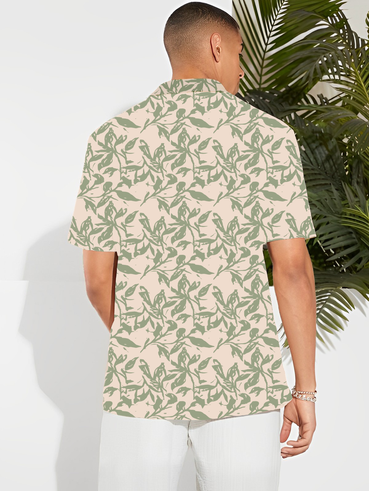 Boho Green Print Short Sleeve Shirt