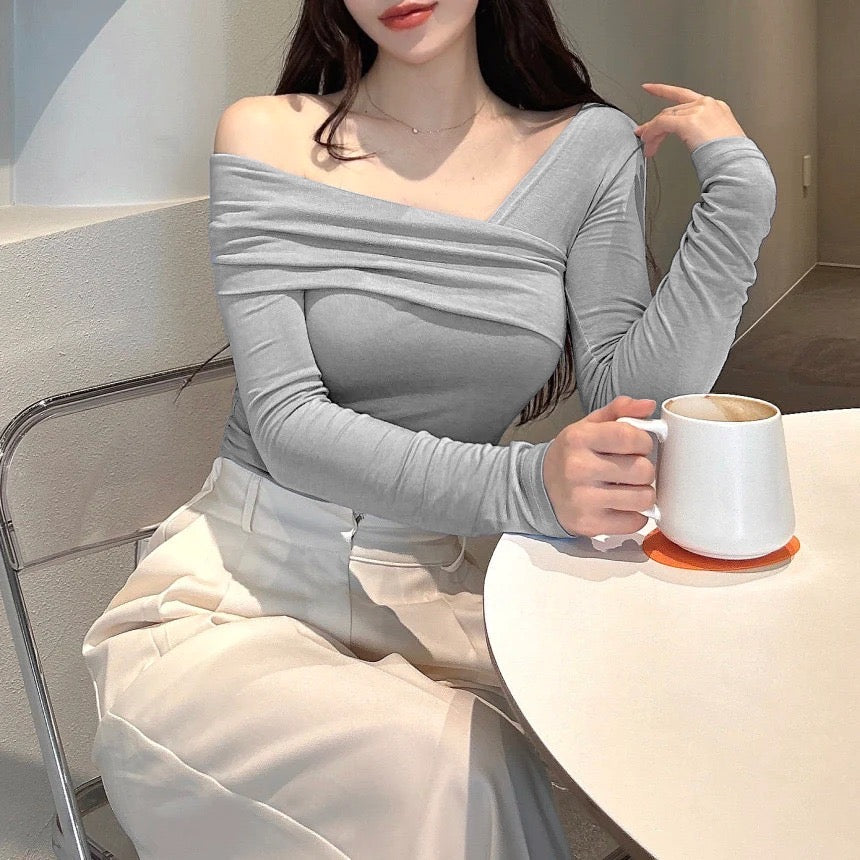 Korean off shoulder tops on sale