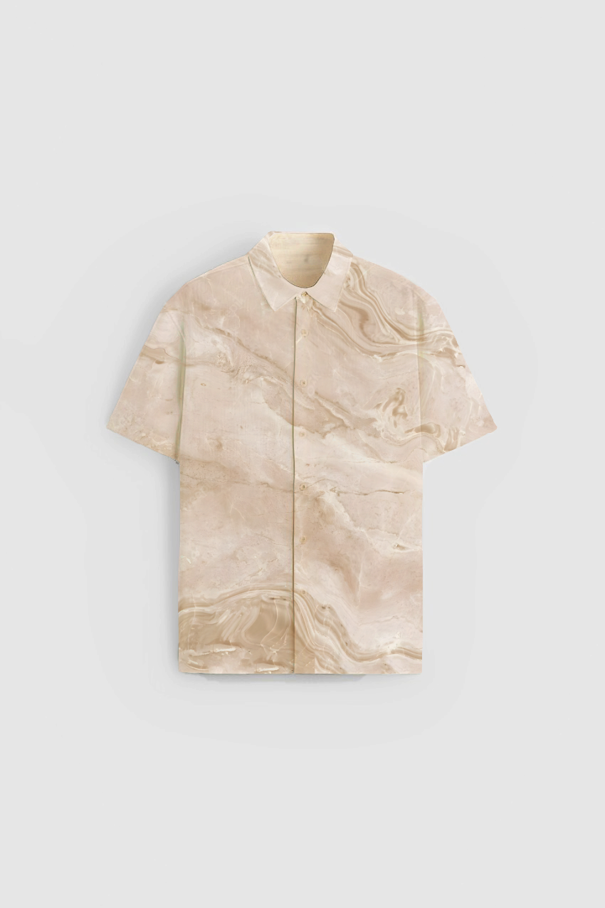 Liquid Gold Print Short Sleeve Shirt