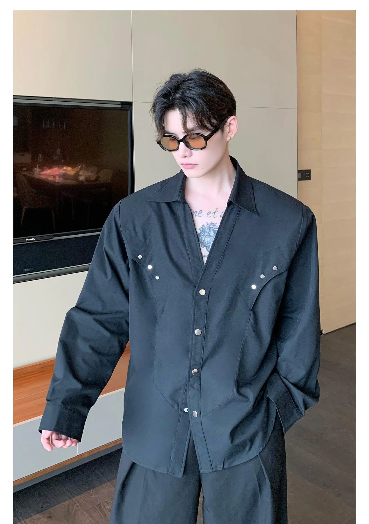 Stud Korean Baggy Shirt