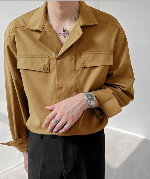 Modernized Korean Style Drop Shirt
