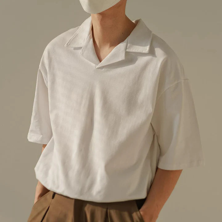 Classic Lapel Collar Korean T-Shirt