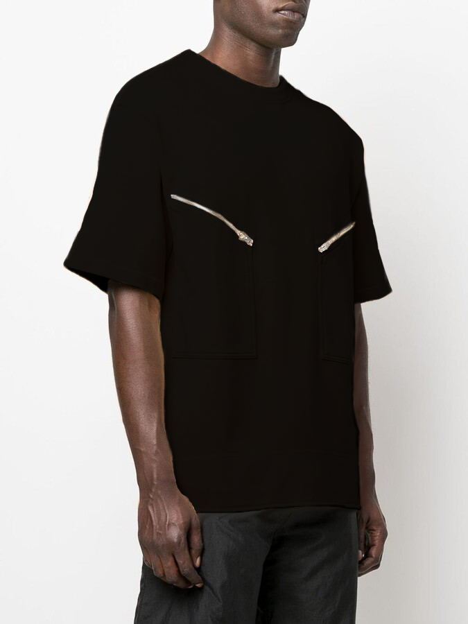 Street Style Zipper Baggy Tee