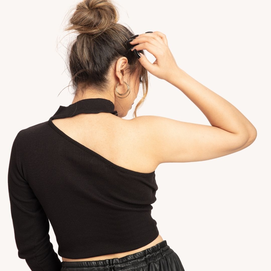 Asymmetrical Neck One Shoulder Top