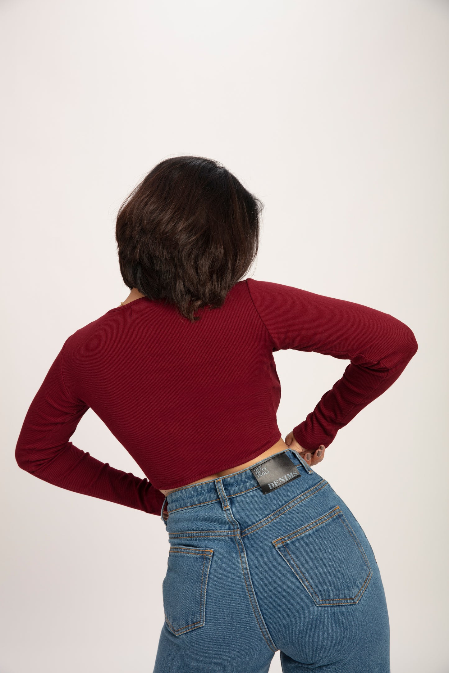 Cherry Red Long Sleeve Corset Top