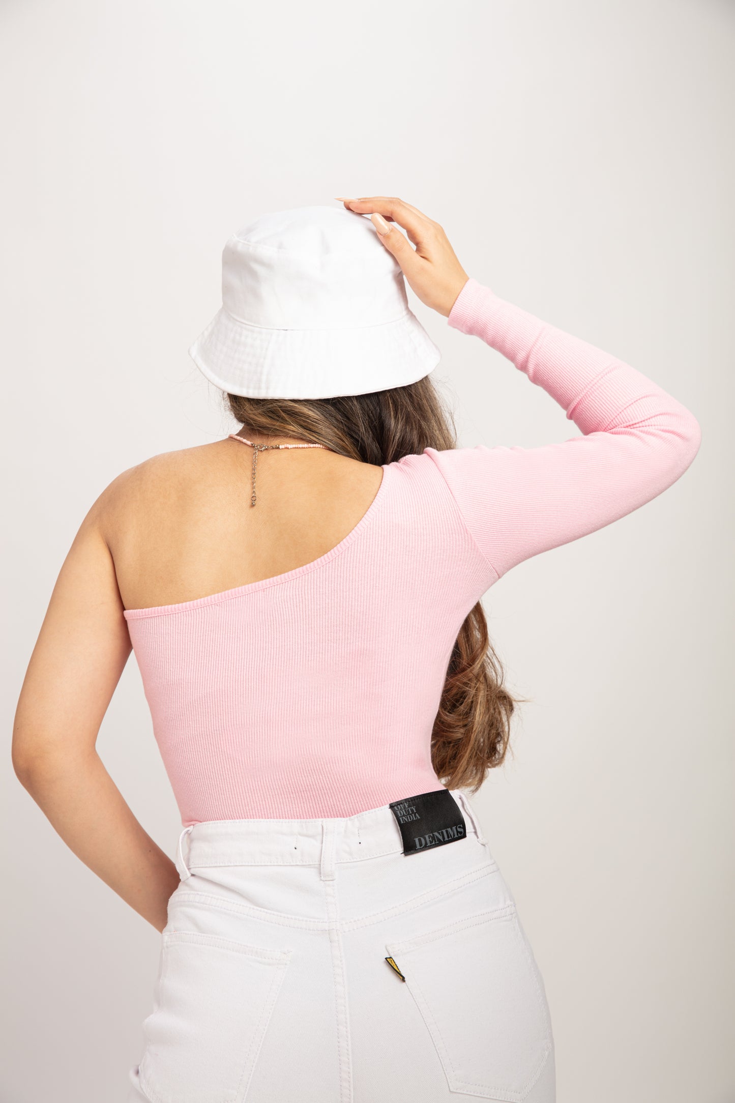 Millennial pink Basic One Shoulder Top